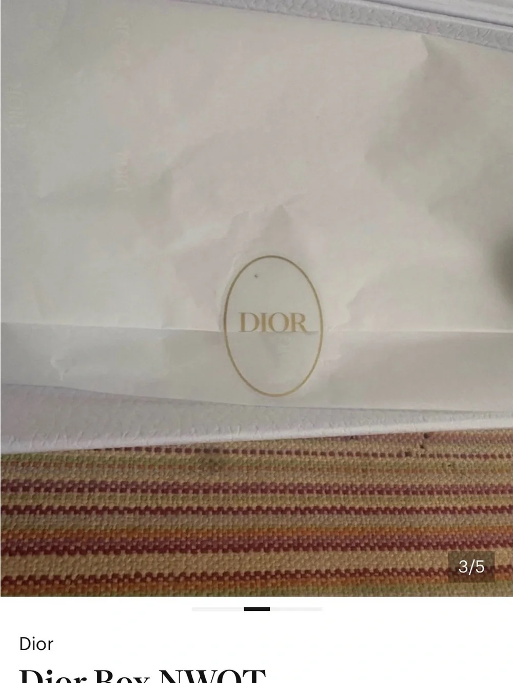 Dior White and Gold Logo Gift Envelope